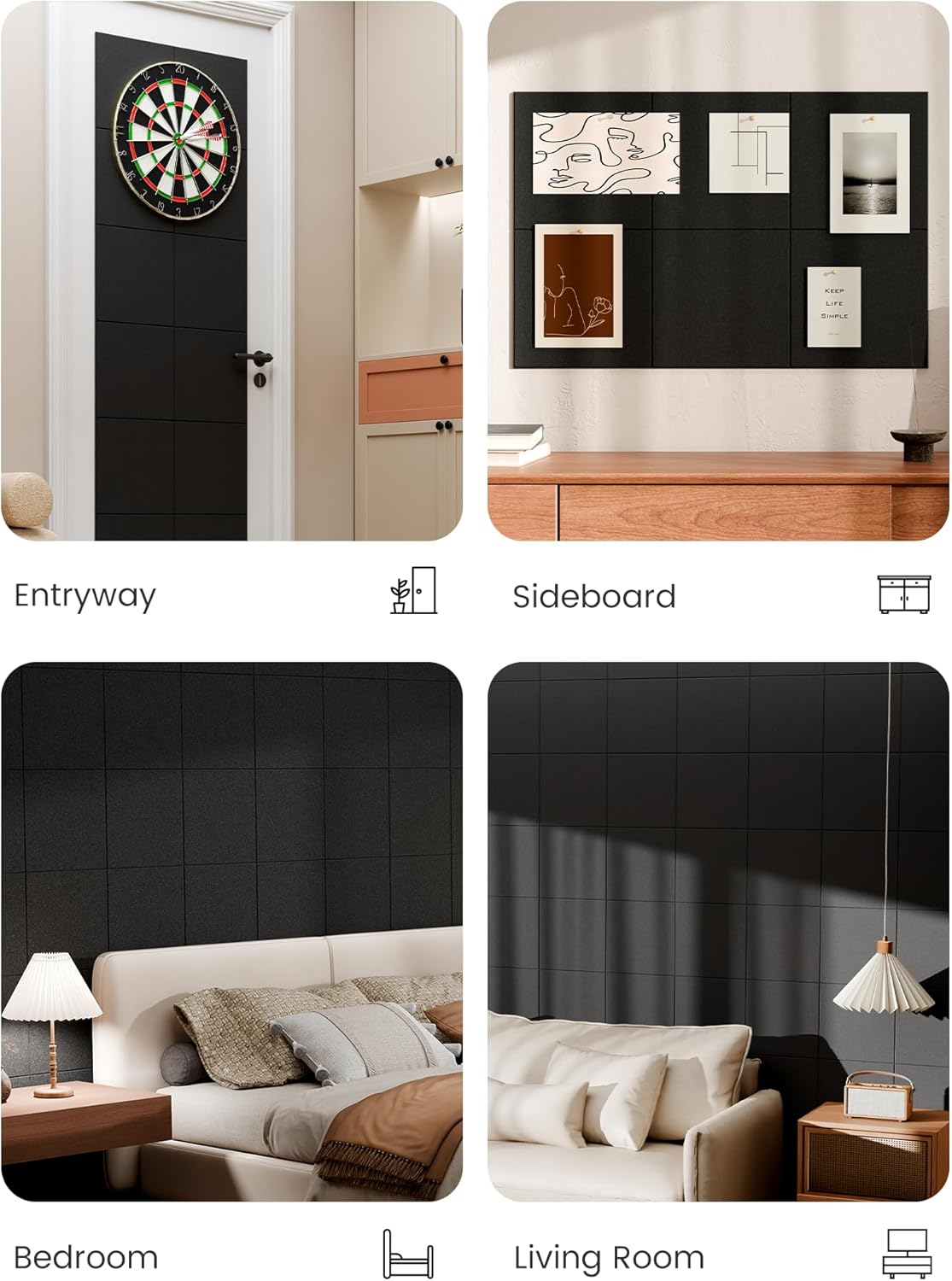 Large Felt Wall Tiles with Pushpins