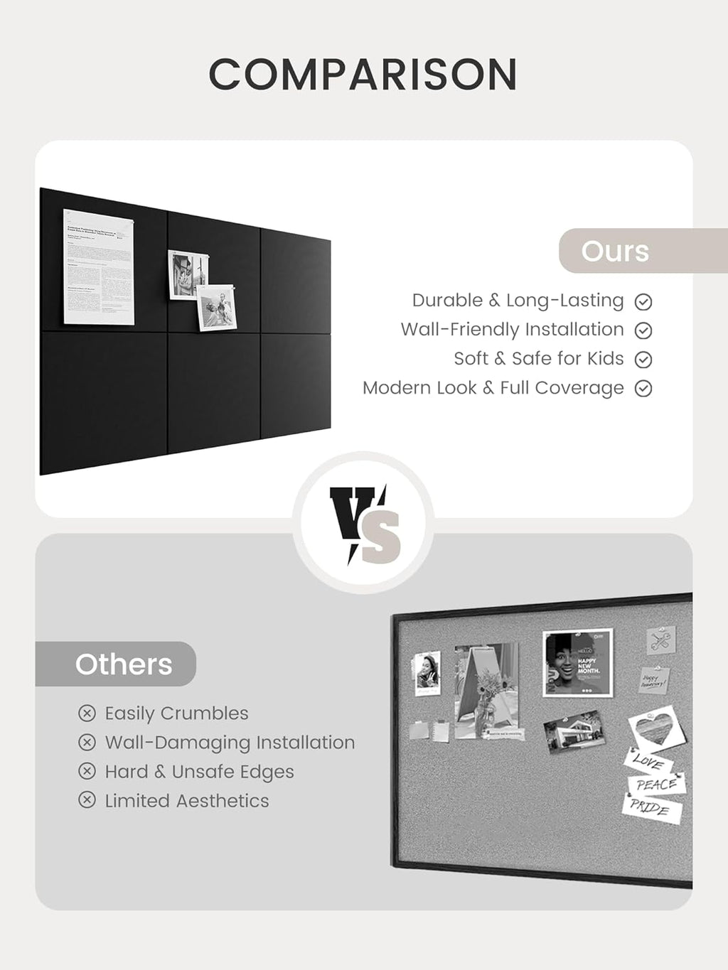 Large Felt Wall Tiles with Pushpins