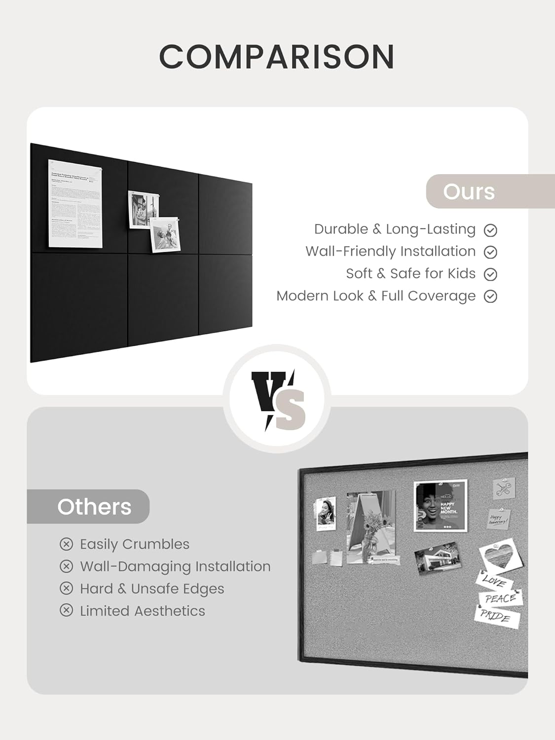 Large Felt Wall Tiles with Pushpins