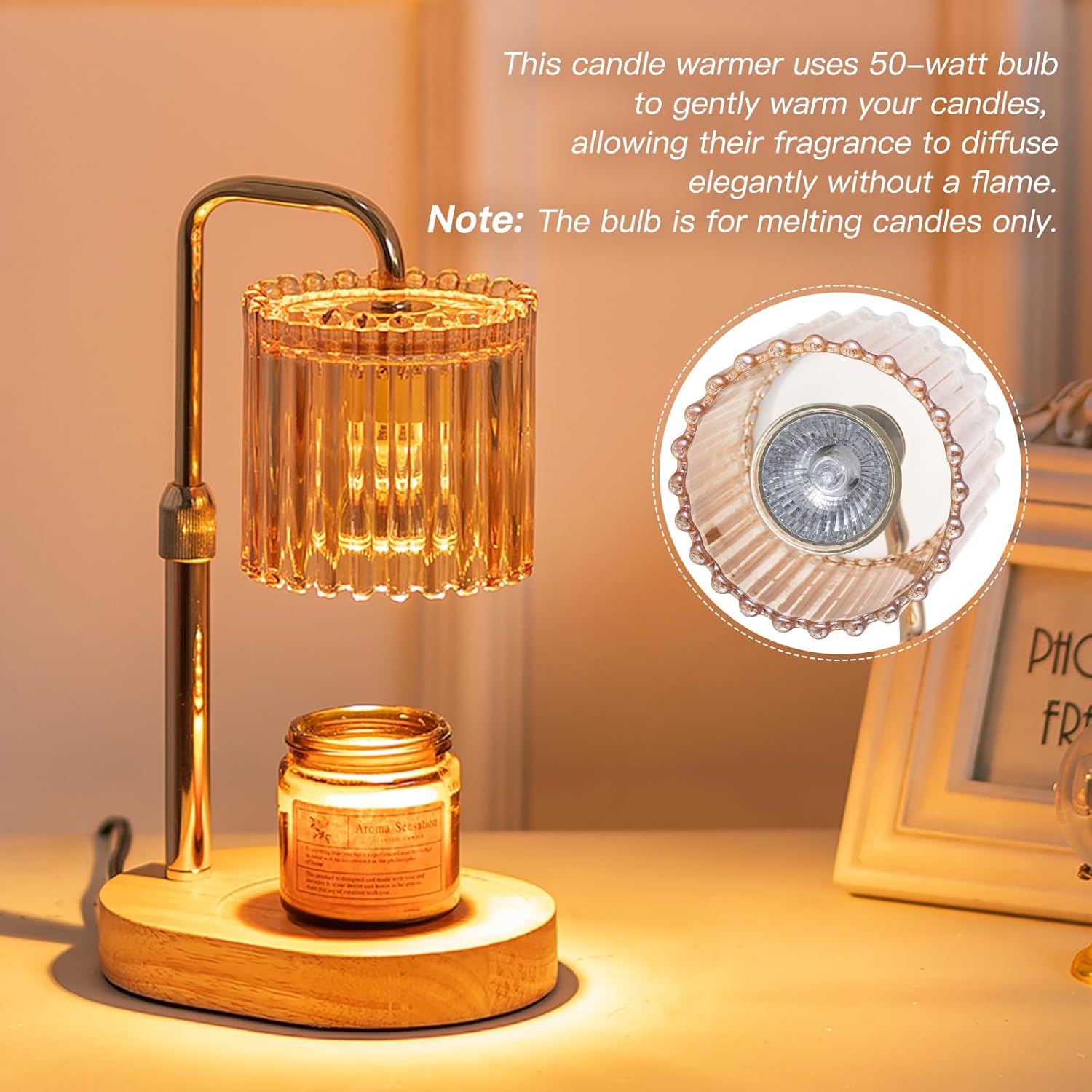 Candle Warmer Lamp with Timer & Bulbs