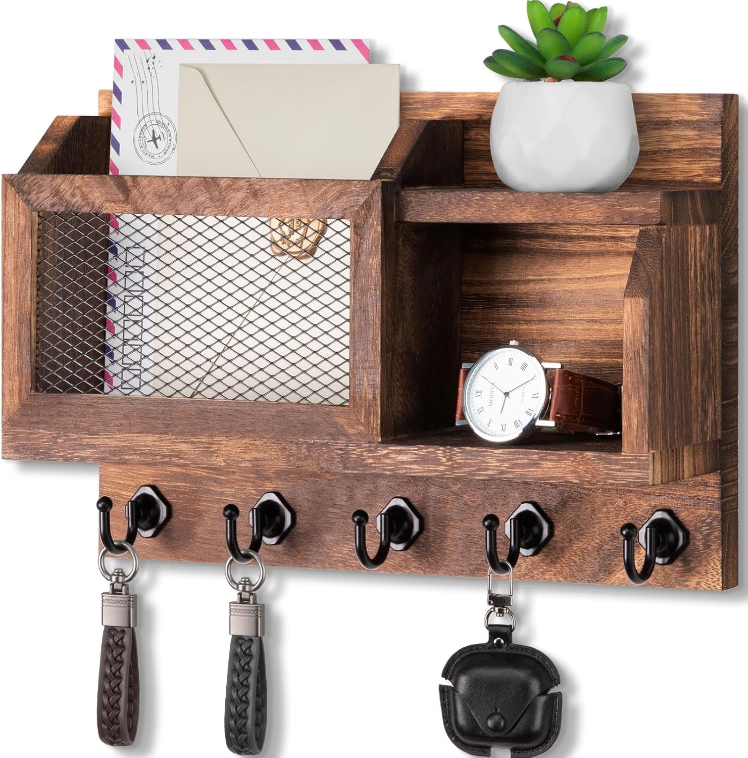 Wall Mount Key and Mail Holder