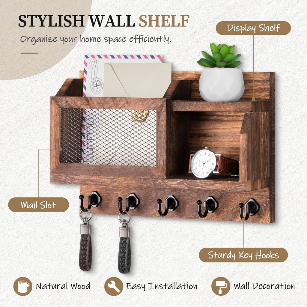 Wall Mount Key and Mail Holder