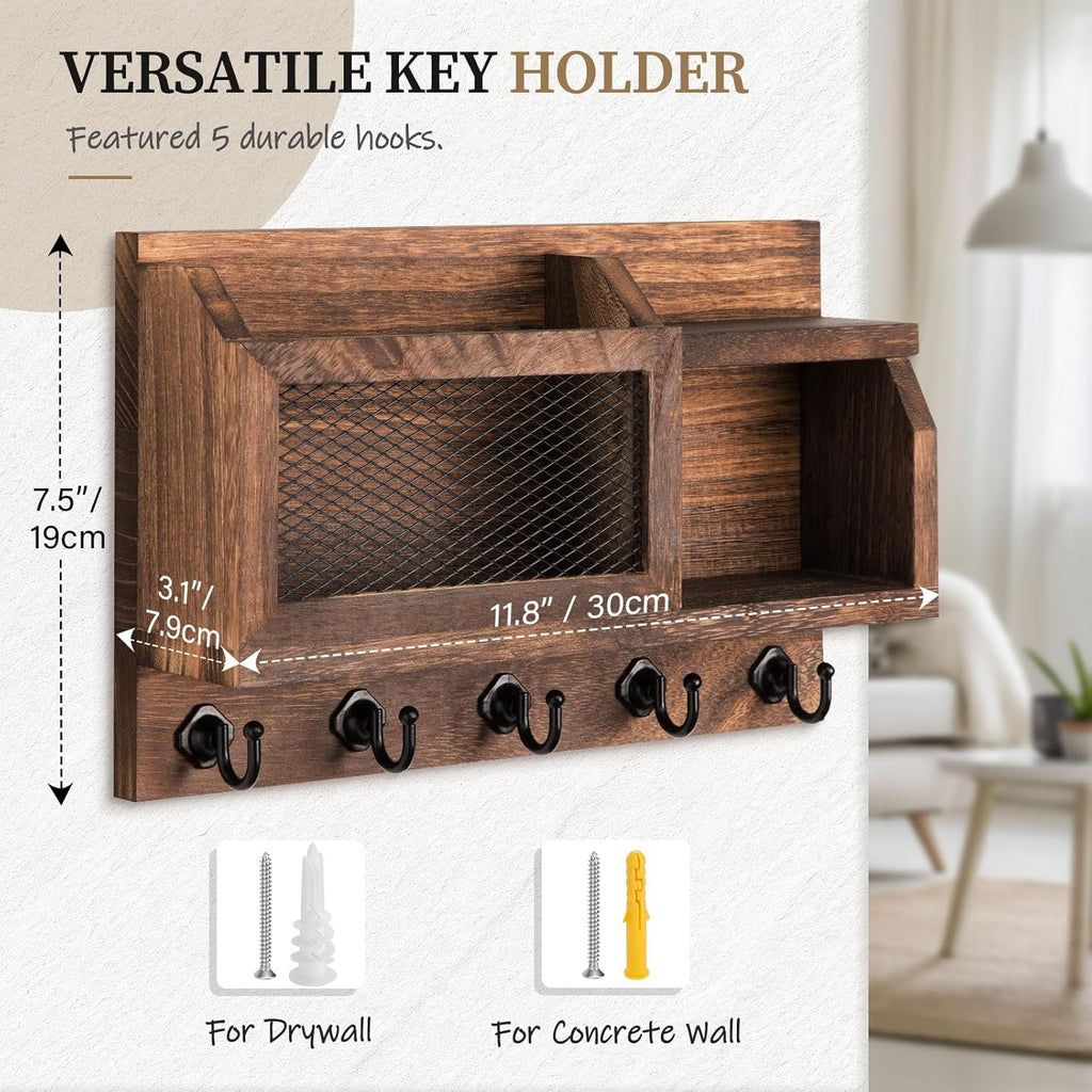 Wall Mount Key and Mail Holder