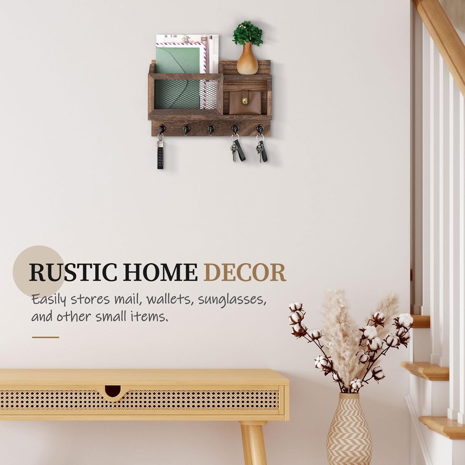 Wall Mount Key and Mail Holder